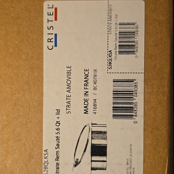 Cristel Stainless Steel Strate Rem Saute 5.5 Qt. + Lid, Retail Price $439.95US - Picture 7 of 16